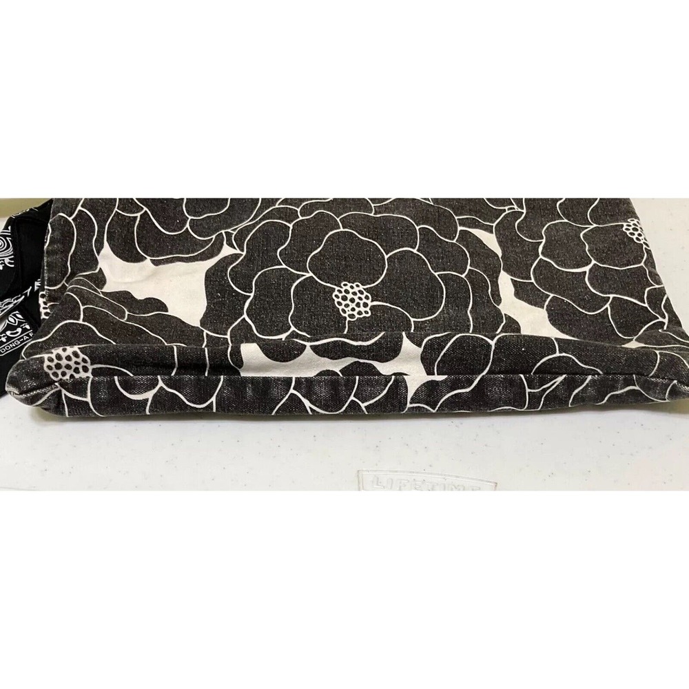 Distressed Faded‎ Black/White Floral Tote Bag With Attached Head Scarf. - Picture 14 of 14